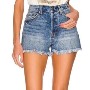 Pistola Nova Relaxed High Rise Cut Off Denim Shorts Size 25